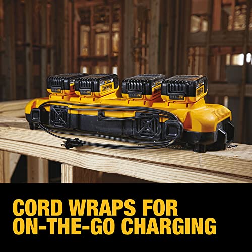 DEWALT 20V MAX* Charger, 4-Port, Rapid Charge (DCB104) , Black/Yellow - Image 2