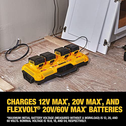 DEWALT 20V MAX* Charger, 4-Port, Rapid Charge (DCB104) , Black/Yellow - Image 4