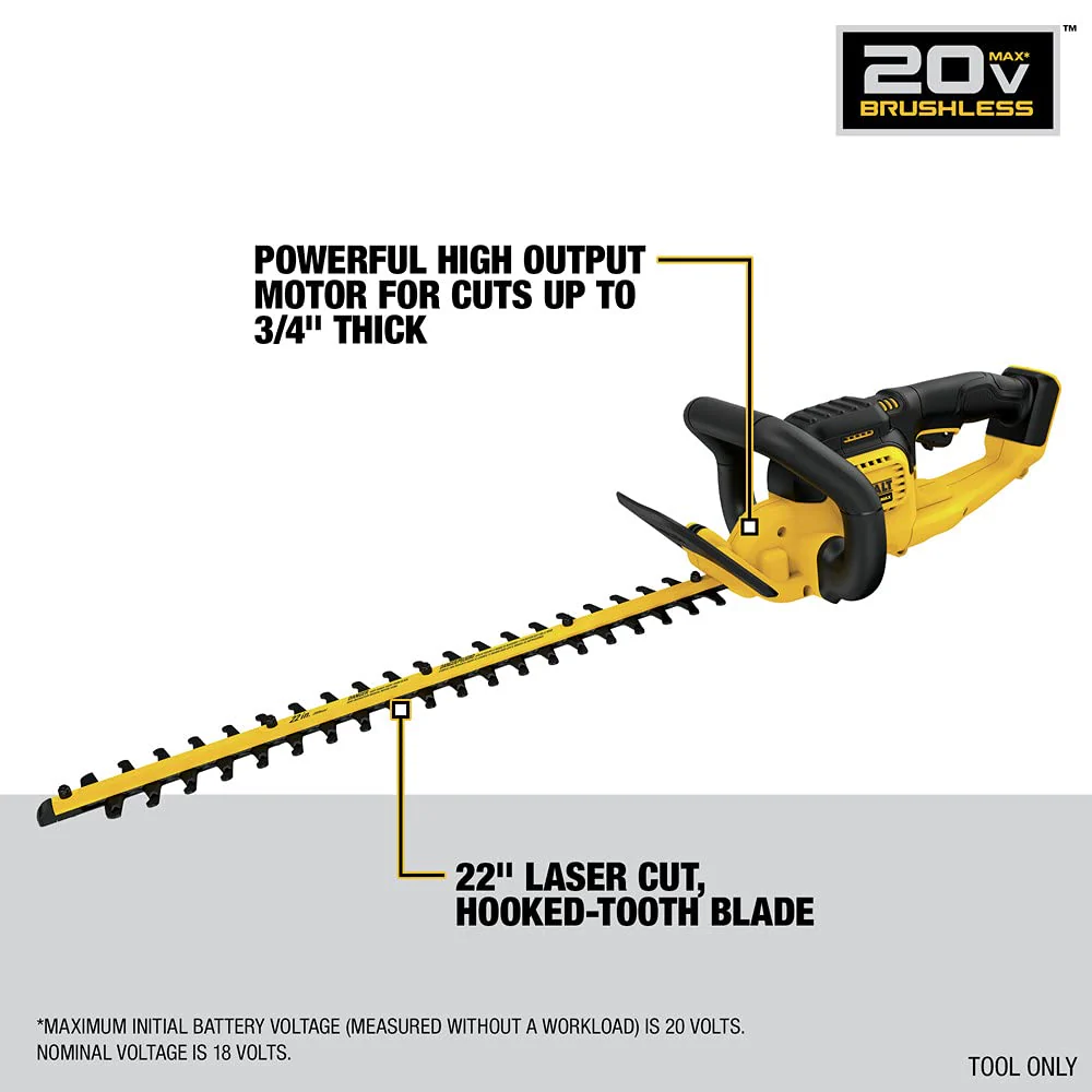 DEWALT 20V* MAX Cordless Hedge Trimmer, 22 Inches, Tool Only (DCHT820B) - Image 6