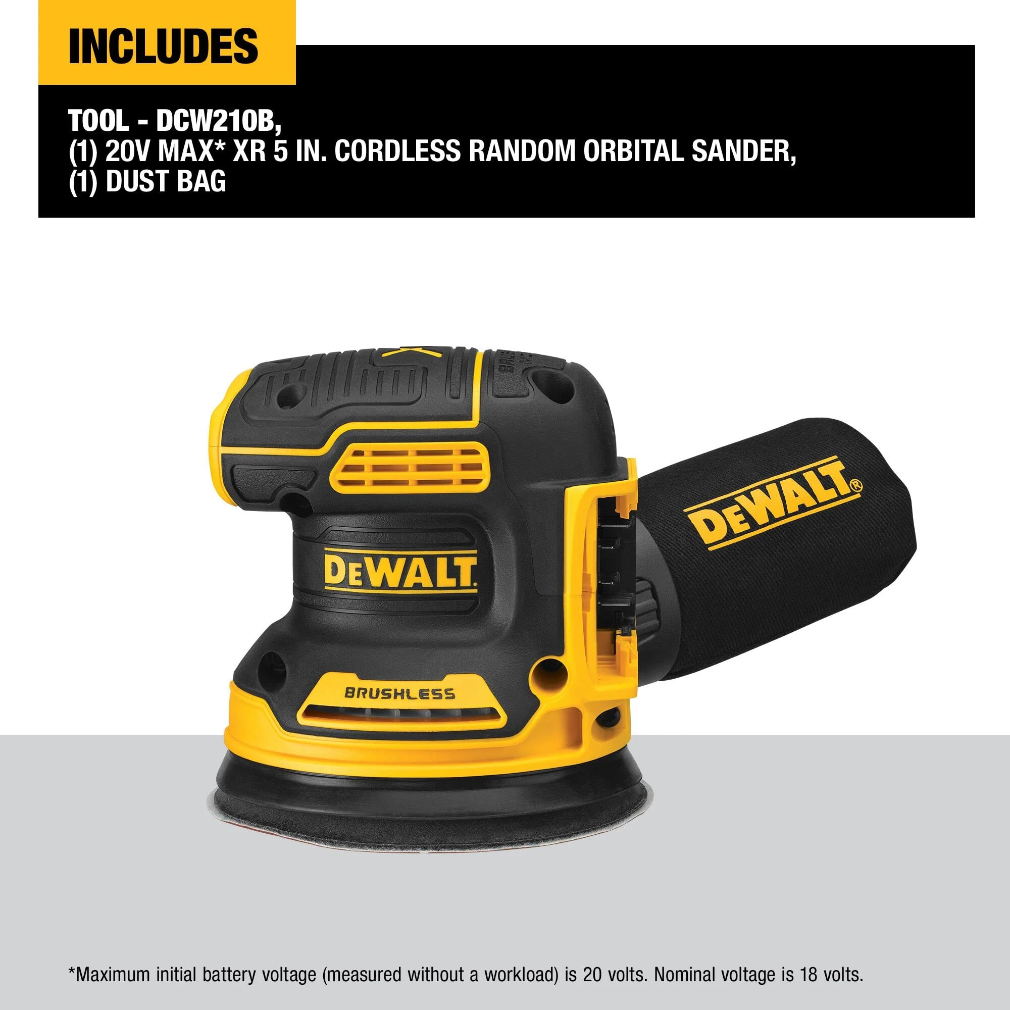 DEWALT 20V MAX Orbital Sander, Tool Only (DCW210B) - Image 6