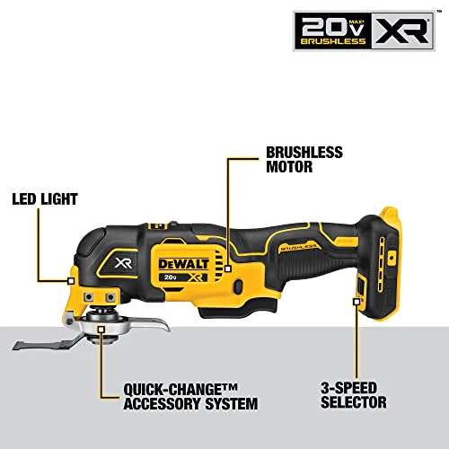 DEWALT 20V Max XR Oscillating Multi-Tool, Variable Speed, Tool Only (DCS356B) - Image 3