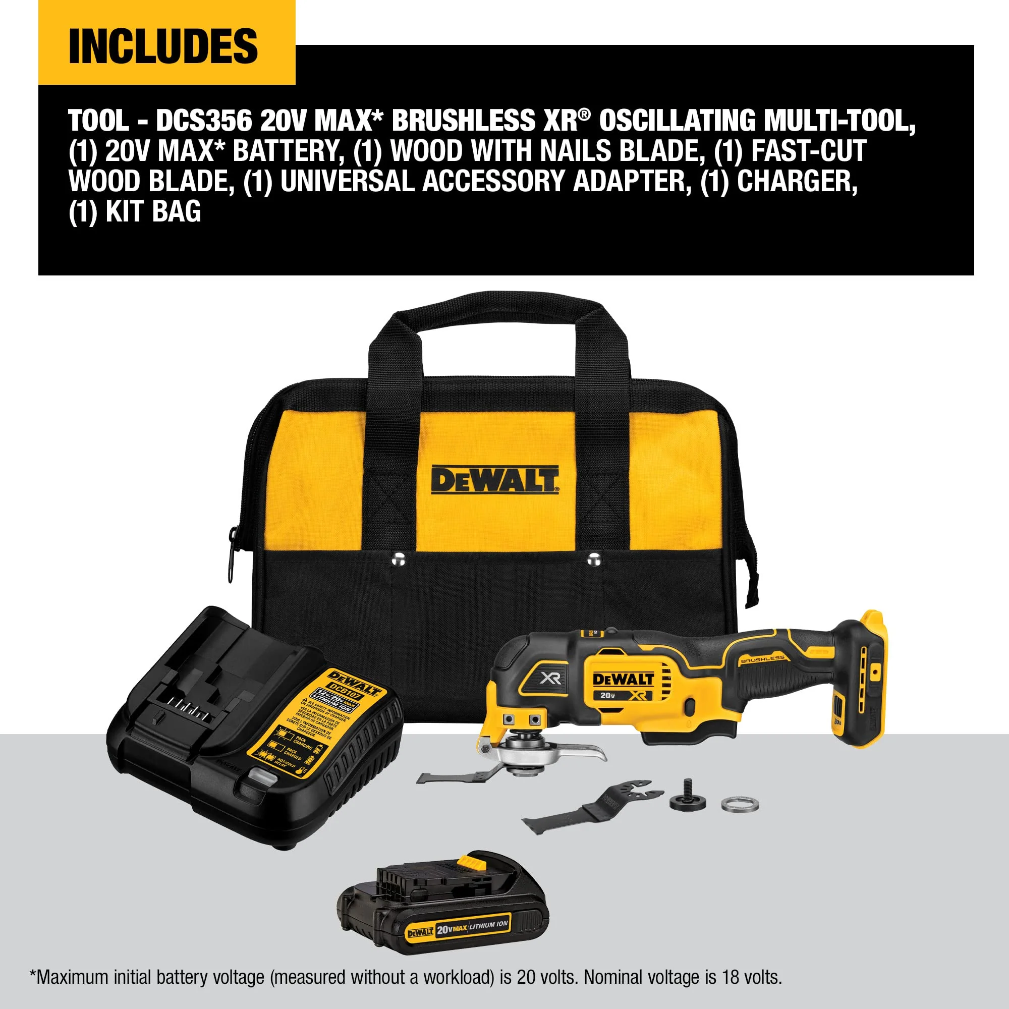 DEWALT 20V MAX XR Oscillating Tool Kit, 3-Speed (DCS356C1) - Image 6