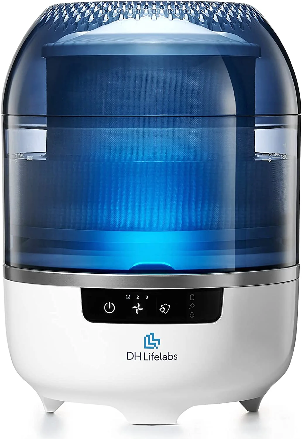 DH Lifelabs | Aaira Mini Hydrating Air Purifiers | Eliminates 99.9% of Bacteria Viruses Mold | HOCl Cleans Moisturizes Air Odor Eliminator for Smokers | Coverage 323 Sq Ft for Large Room Bedroom Home Mini Grey - Image 8