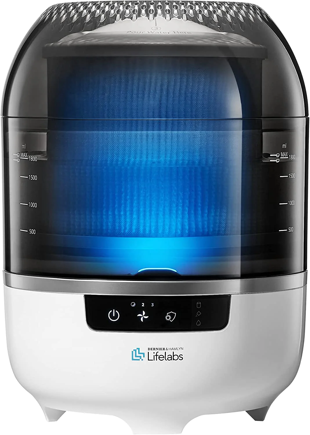 DH Lifelabs | Aaira Mini Hydrating Air Purifiers | Eliminates 99.9% of Bacteria Viruses Mold | HOCl Cleans Moisturizes Air Odor Eliminator for Smokers | Coverage 323 Sq Ft for Large Room Bedroom Home Mini Grey - Image 9