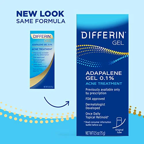 Differin Acne Treatment Gel, 30 Day Supply, Retinoid Treatment for Face with 0.1% Adapalene, Gentle Skin Care for Acne Prone Sensitive Skin, 15g Tube - Image 8
