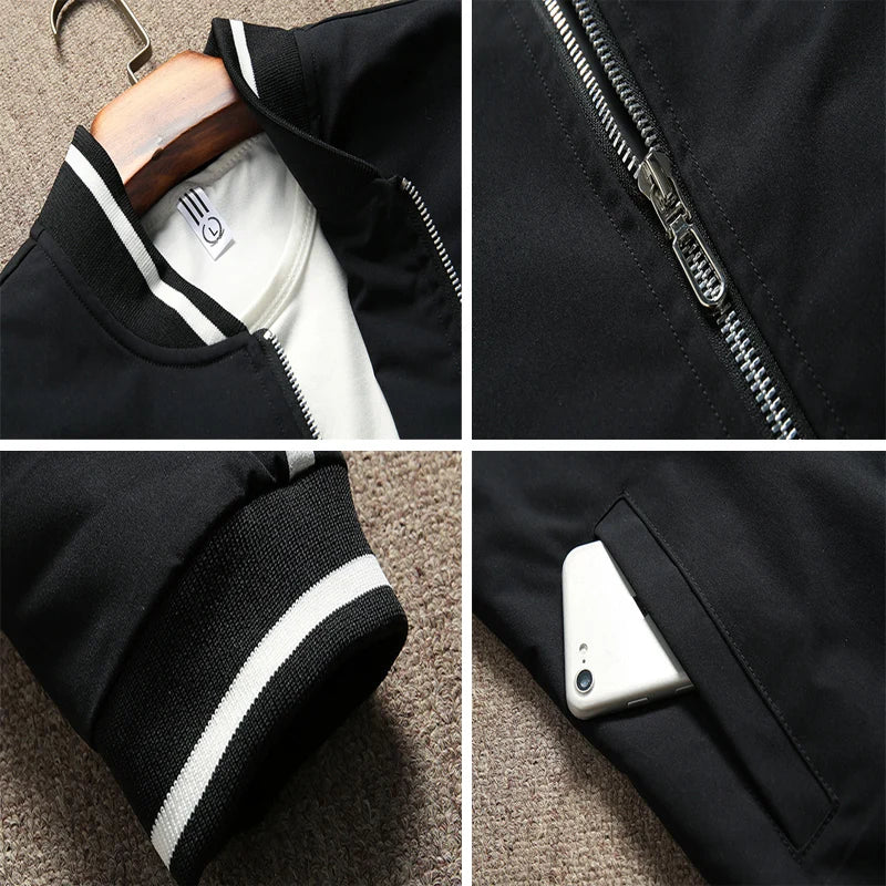 DIMUSI Autum Winter Men's Bomber Zipper Jacket Male Fashion Streetwear Pilot Coat Casual Slim Fit Baseball Jackets Men Clothing - Image 5