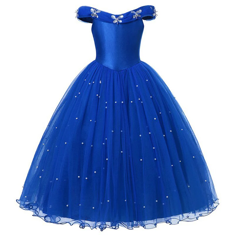 Disney Girls Cinderella Cosplay Costume Dress Kids Sleeveless Princess Party Dresses for Baby Girl Halloween Birthday Clothes - Image 3