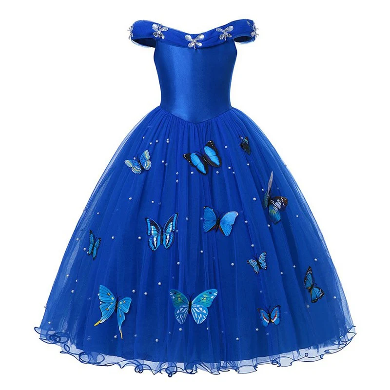 Disney Girls Cinderella Cosplay Costume Dress Kids Sleeveless Princess Party Dresses for Baby Girl Halloween Birthday Clothes - Image 6