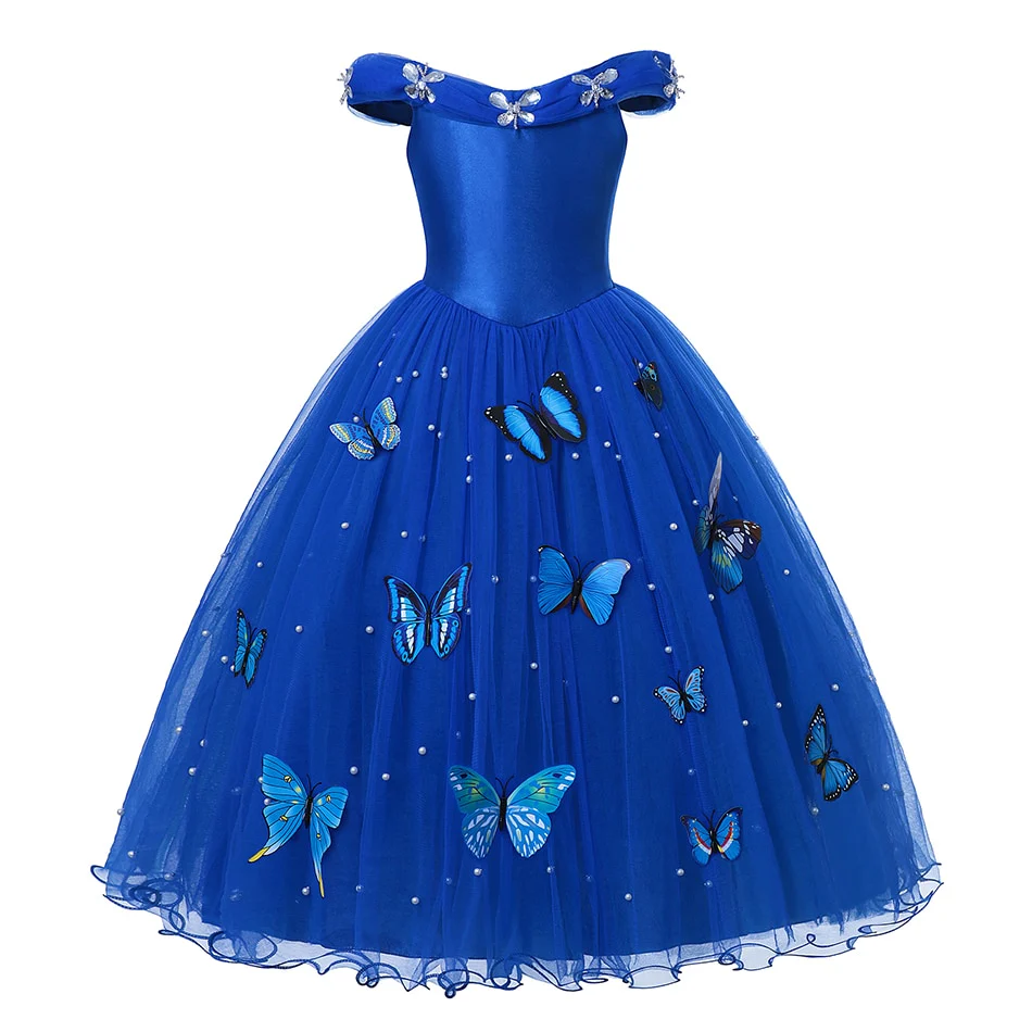 Disney Girls Cinderella Cosplay Costume Dress Kids Sleeveless Princess Party Dresses for Baby Girl Halloween Birthday Clothes - Image 7