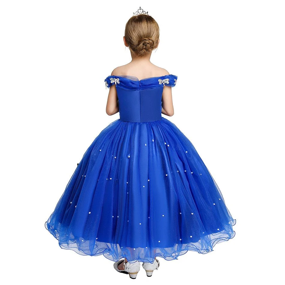 Disney Girls Cinderella Cosplay Costume Dress Kids Sleeveless Princess Party Dresses for Baby Girl Halloween Birthday Clothes - Image 8