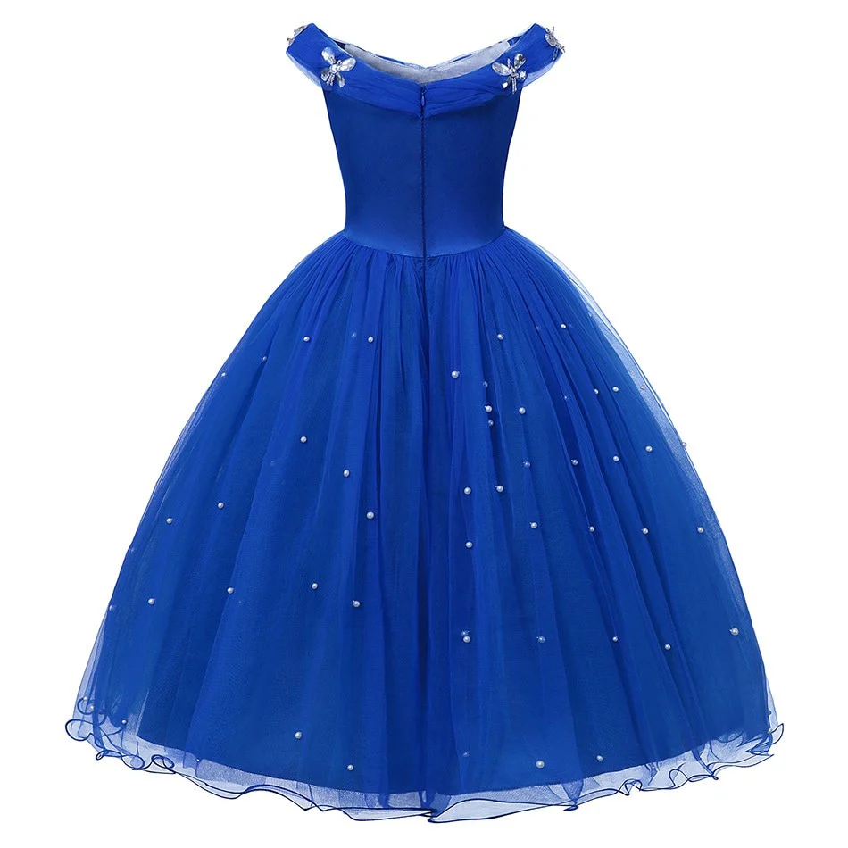 Disney Girls Cinderella Cosplay Costume Dress Kids Sleeveless Princess Party Dresses for Baby Girl Halloween Birthday Clothes - Image 9