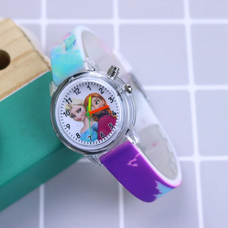 Disney Princess Elsa Kids Watches Girls Silicone Strap Cartoon Rabbit Dinosaur Light Children Wrist Watch Clock reloj infantil - Image 10