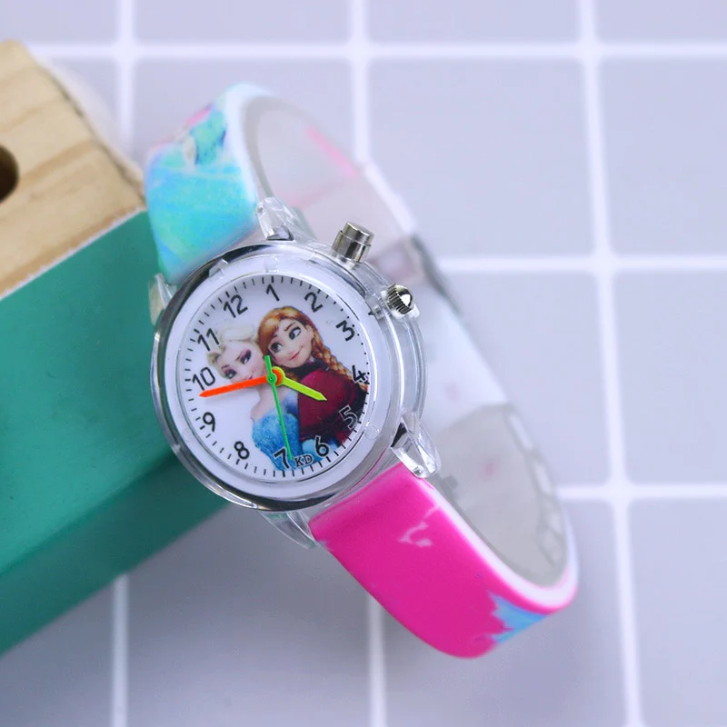 Disney Princess Elsa Kids Watches Girls Silicone Strap Cartoon Rabbit Dinosaur Light Children Wrist Watch Clock reloj infantil - Image 12