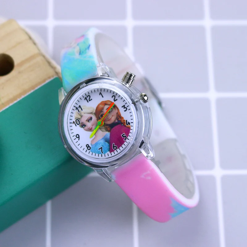 Disney Princess Elsa Kids Watches Girls Silicone Strap Cartoon Rabbit Dinosaur Light Children Wrist Watch Clock reloj infantil - Image 14