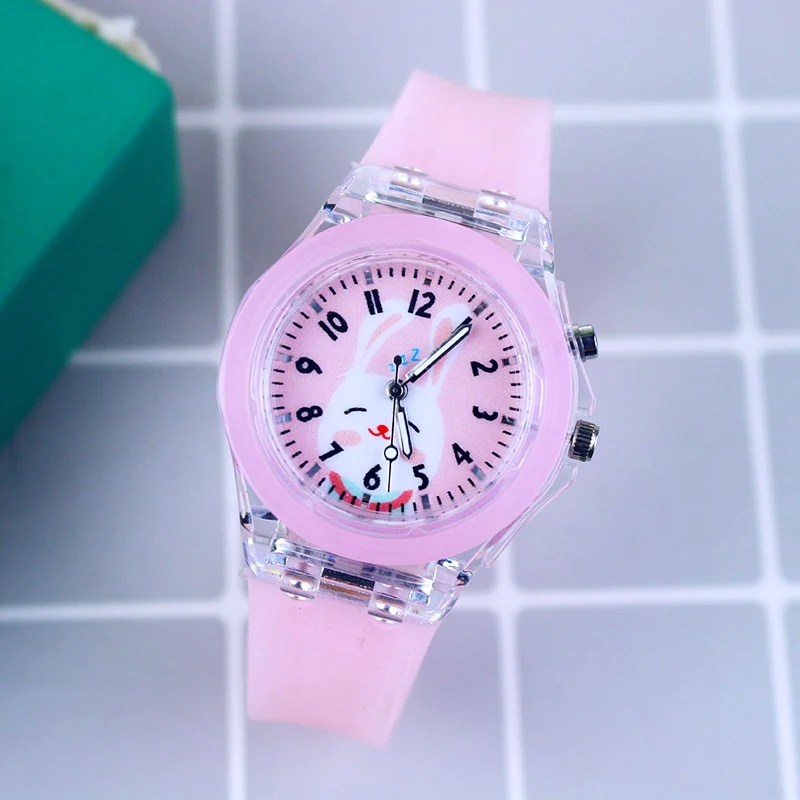 Disney Princess Elsa Kids Watches Girls Silicone Strap Cartoon Rabbit Dinosaur Light Children Wrist Watch Clock reloj infantil - Image 18