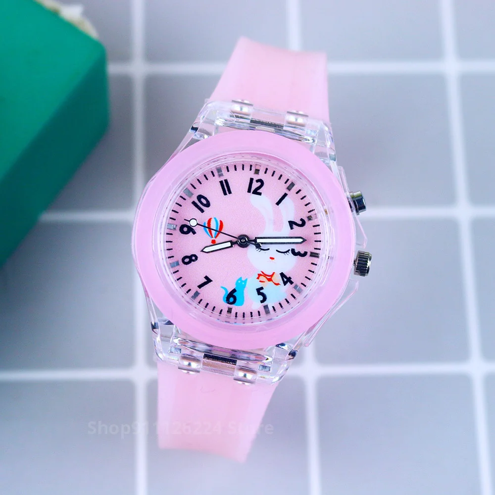 Disney Princess Elsa Kids Watches Girls Silicone Strap Cartoon Rabbit Dinosaur Light Children Wrist Watch Clock reloj infantil - Image 23