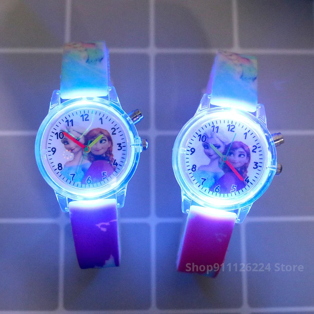 Disney Princess Elsa Kids Watches Girls Silicone Strap Cartoon Rabbit Dinosaur Light Children Wrist Watch Clock reloj infantil - Image 25