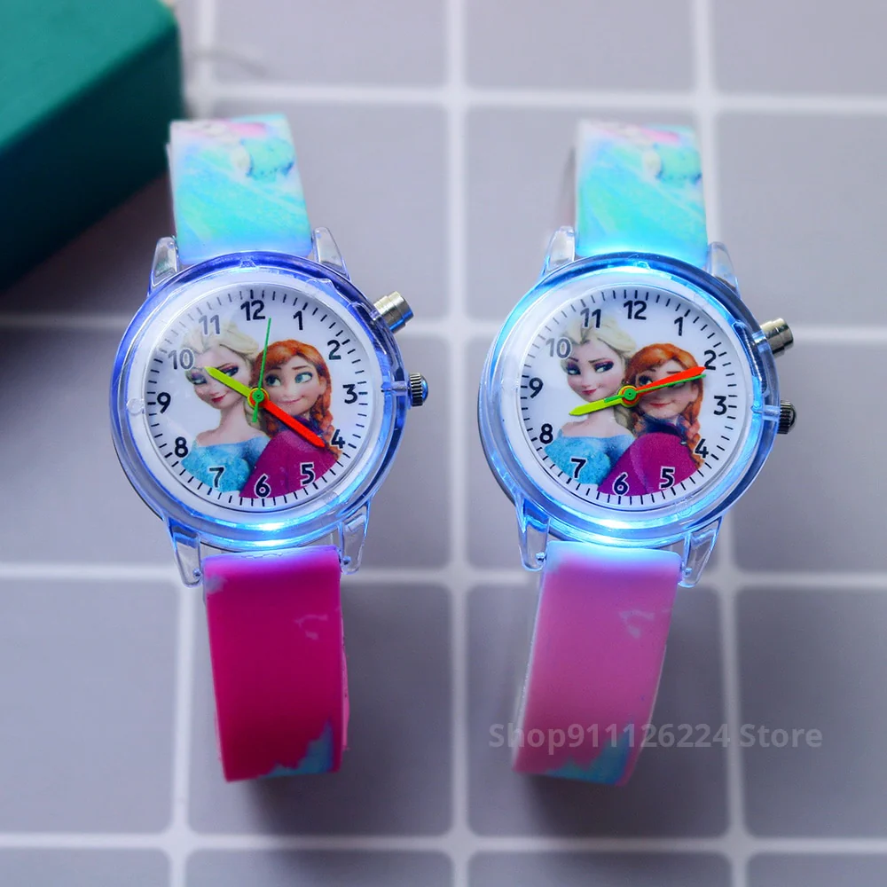 Disney Princess Elsa Kids Watches Girls Silicone Strap Cartoon Rabbit Dinosaur Light Children Wrist Watch Clock reloj infantil - Image 26