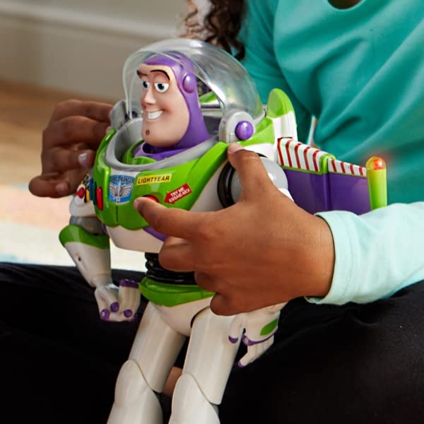 Disney Store Official Buzz Lightyear Interactive Talking Action Figure from Toy Story, Features 10+ English Phrases, Interacts with Other Figures and Toys - Image 3