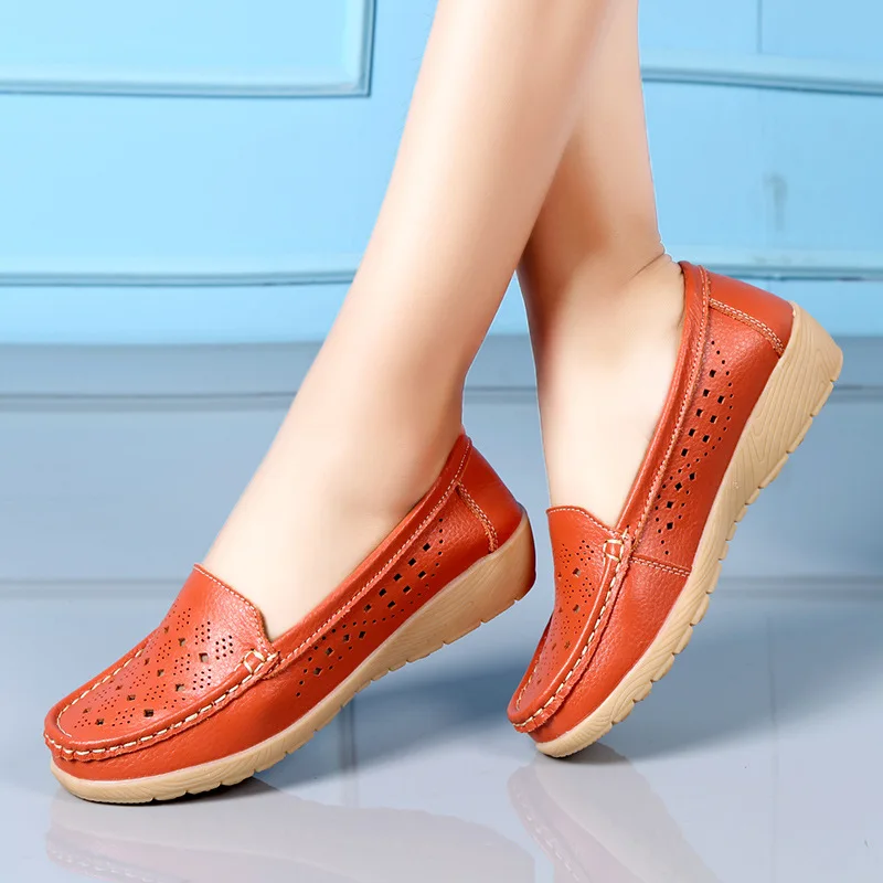 dobeyping New Genuine Leather Women Flats Cut-Outs Shoes Woman Hollow Summer Women's Loafers Moccasins Female Shoe Size 35-41 - Image 10