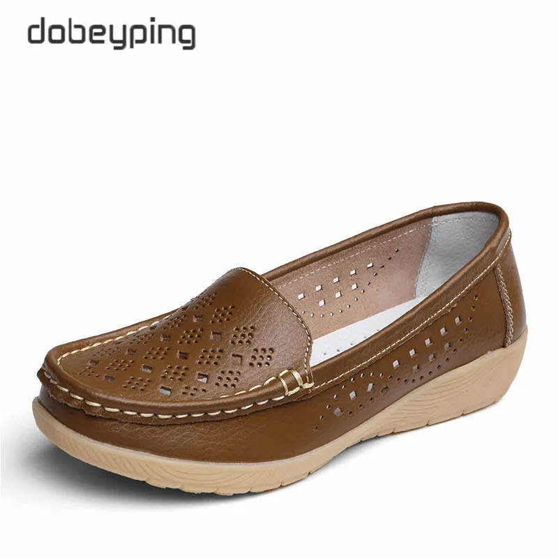 dobeyping New Genuine Leather Women Flats Cut-Outs Shoes Woman Hollow Summer Women's Loafers Moccasins Female Shoe Size 35-41 - Image 4