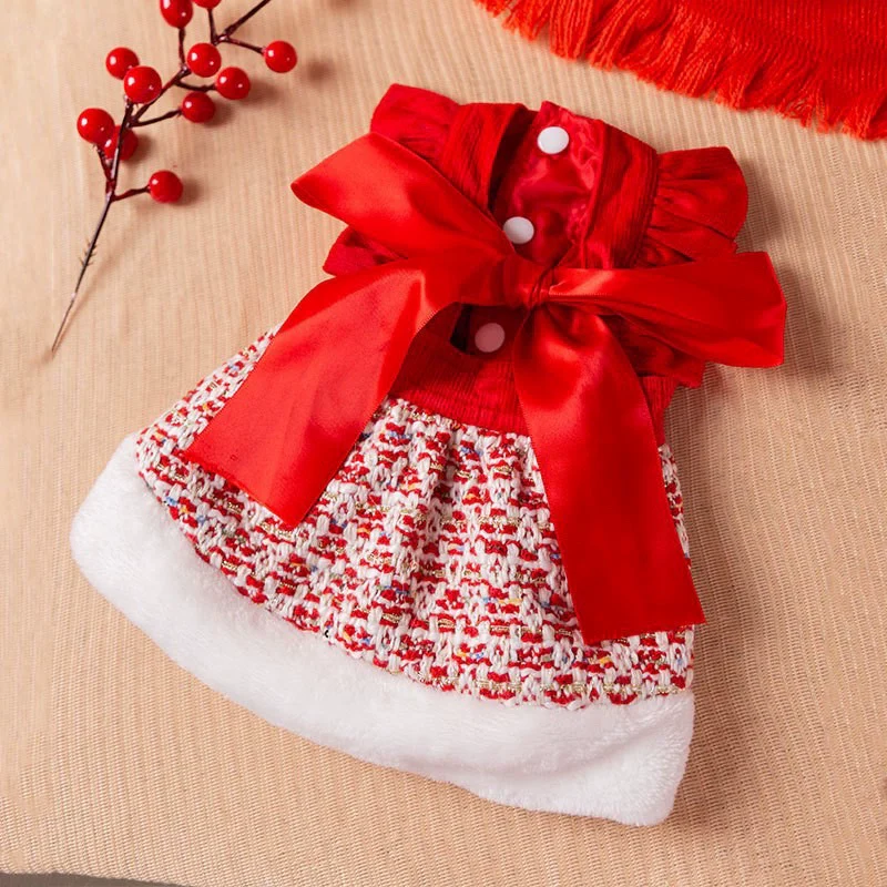 Dog New Year Princess Dress Autumn and Winter Teddy Bichon Pomeranian Small Dog Cat Pet Clothes Winter - Image 11
