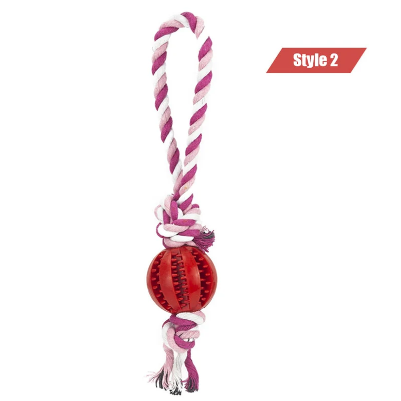 Dog Toys Treat Balls Interactive Hemp Rope Rubber Leaking Balls for Small Dogs Chewing Bite Resistant Toys Pet Tooth Cleaning - Image 10