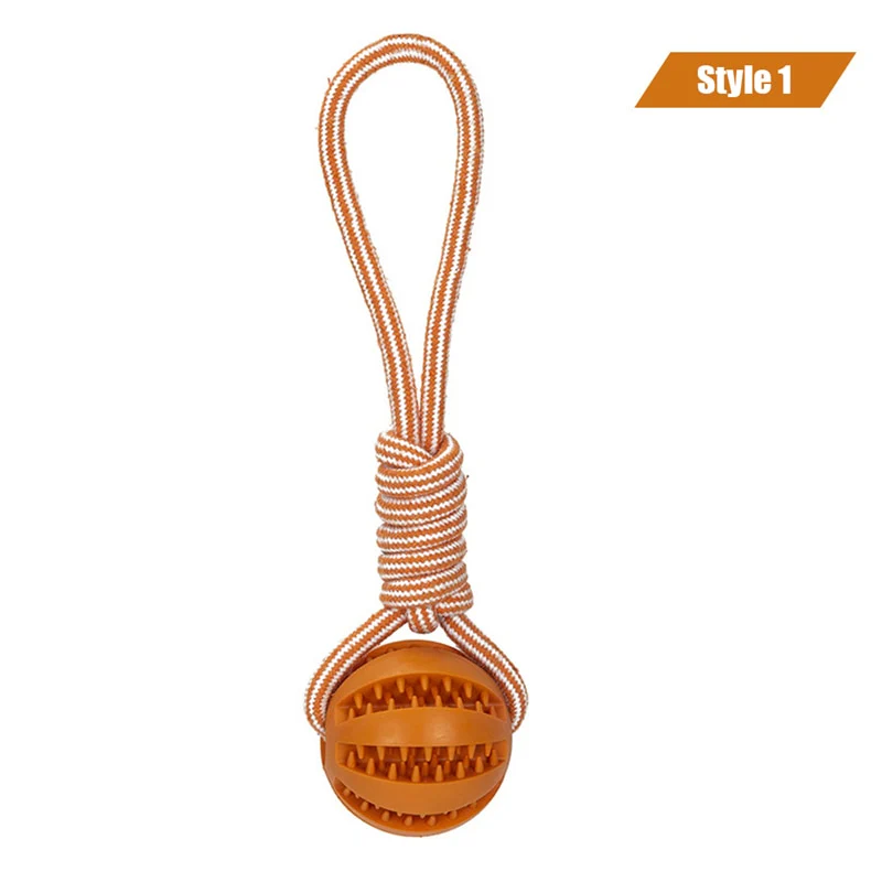 Dog Toys Treat Balls Interactive Hemp Rope Rubber Leaking Balls for Small Dogs Chewing Bite Resistant Toys Pet Tooth Cleaning - Image 11