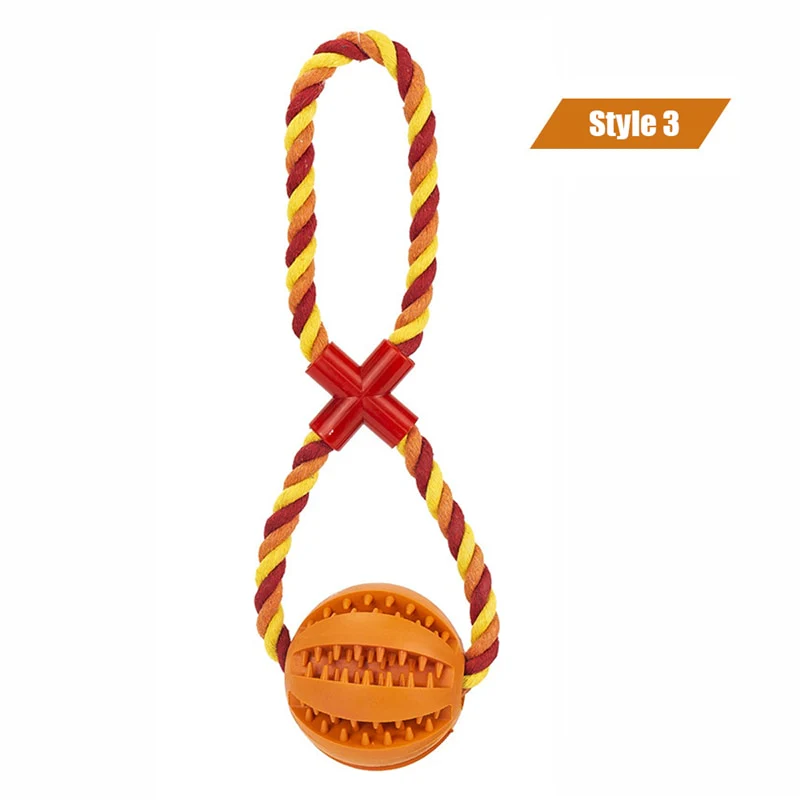 Dog Toys Treat Balls Interactive Hemp Rope Rubber Leaking Balls for Small Dogs Chewing Bite Resistant Toys Pet Tooth Cleaning - Image 12