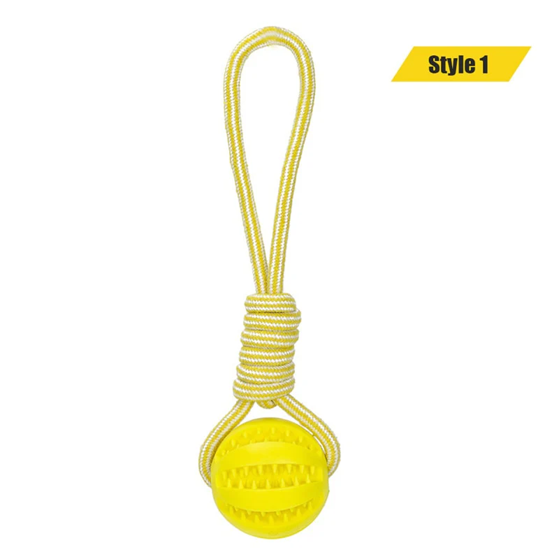 Dog Toys Treat Balls Interactive Hemp Rope Rubber Leaking Balls for Small Dogs Chewing Bite Resistant Toys Pet Tooth Cleaning - Image 14
