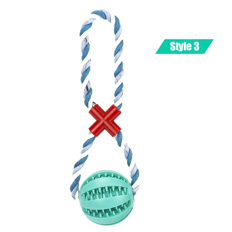 Dog Toys Treat Balls Interactive Hemp Rope Rubber Leaking Balls for Small Dogs Chewing Bite Resistant Toys Pet Tooth Cleaning - Image 15