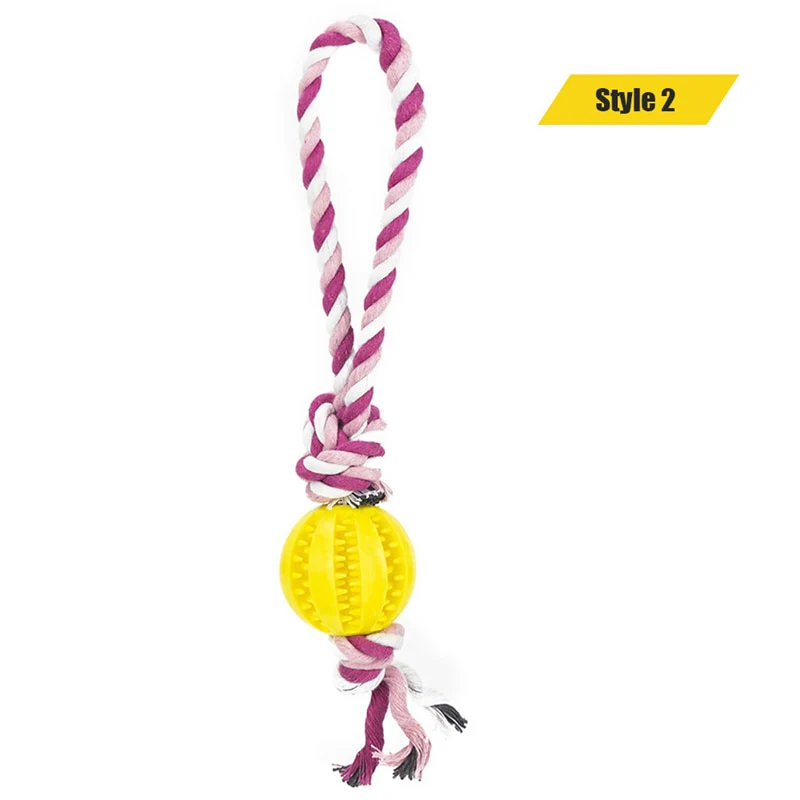 Dog Toys Treat Balls Interactive Hemp Rope Rubber Leaking Balls for Small Dogs Chewing Bite Resistant Toys Pet Tooth Cleaning - Image 16