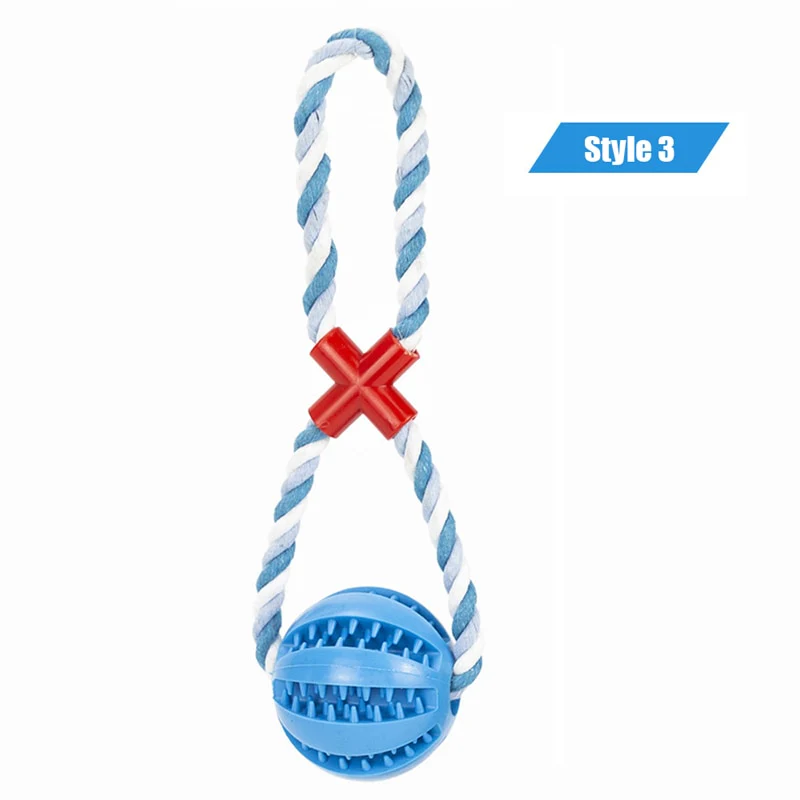 Dog Toys Treat Balls Interactive Hemp Rope Rubber Leaking Balls for Small Dogs Chewing Bite Resistant Toys Pet Tooth Cleaning - Image 19