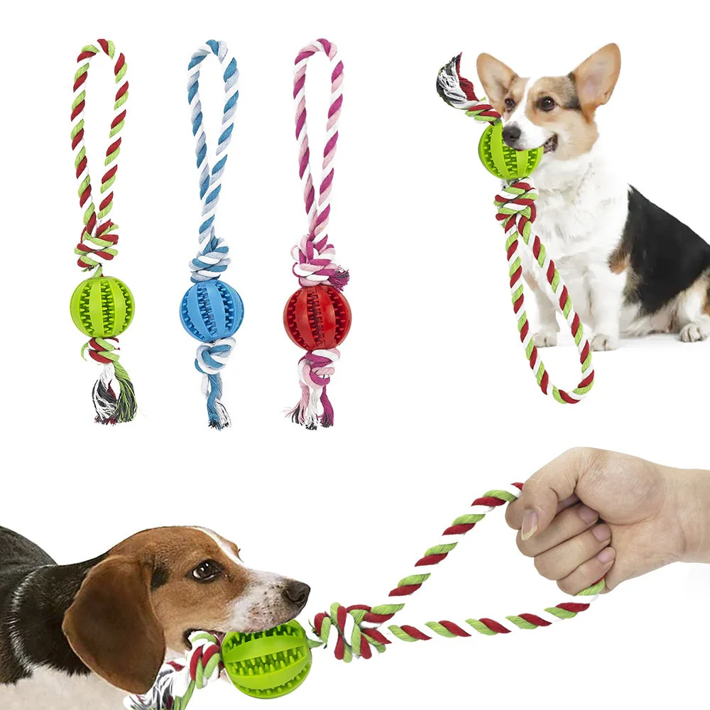 Dog Toys Treat Balls Interactive Hemp Rope Rubber Leaking Balls for Small Dogs Chewing Bite Resistant Toys Pet Tooth Cleaning - Image 21