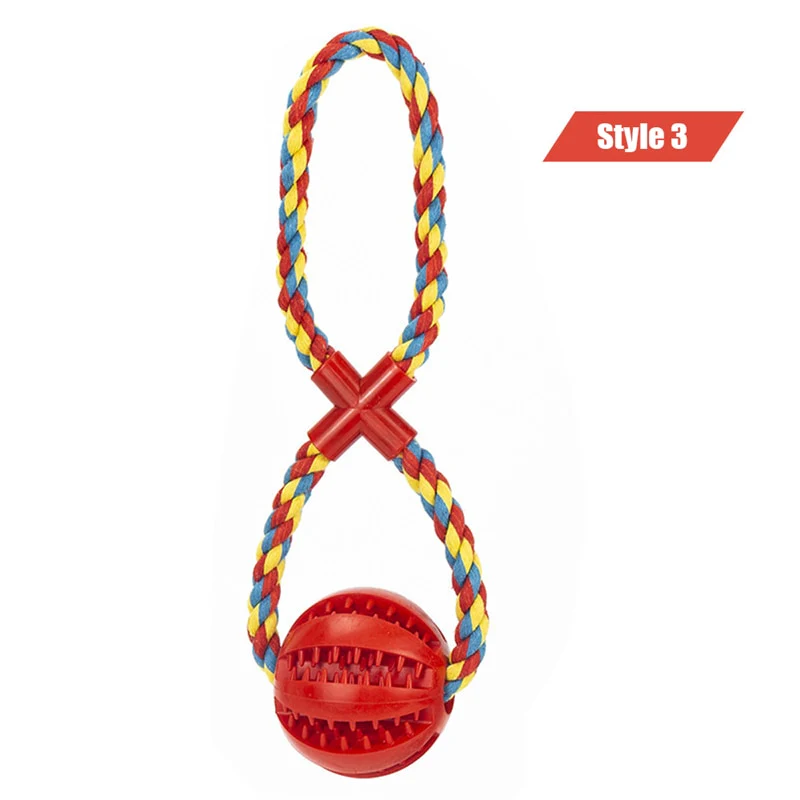 Dog Toys Treat Balls Interactive Hemp Rope Rubber Leaking Balls for Small Dogs Chewing Bite Resistant Toys Pet Tooth Cleaning - Image 3