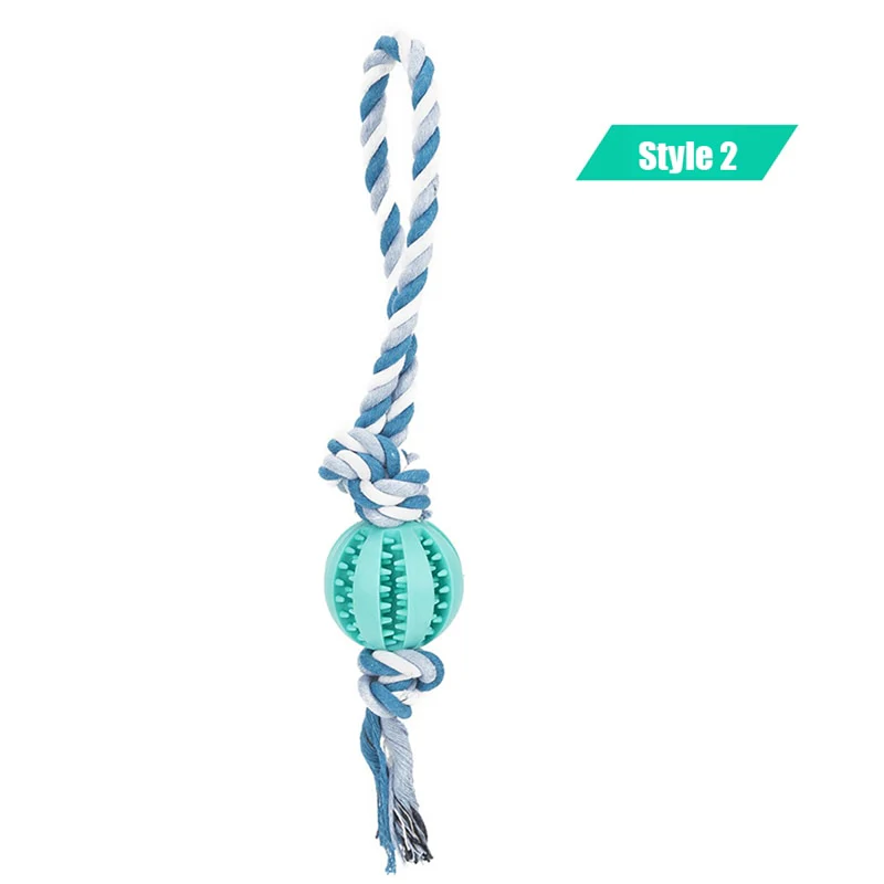Dog Toys Treat Balls Interactive Hemp Rope Rubber Leaking Balls for Small Dogs Chewing Bite Resistant Toys Pet Tooth Cleaning - Image 4
