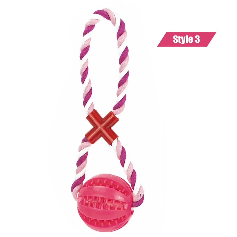 Dog Toys Treat Balls Interactive Hemp Rope Rubber Leaking Balls for Small Dogs Chewing Bite Resistant Toys Pet Tooth Cleaning - Image 5