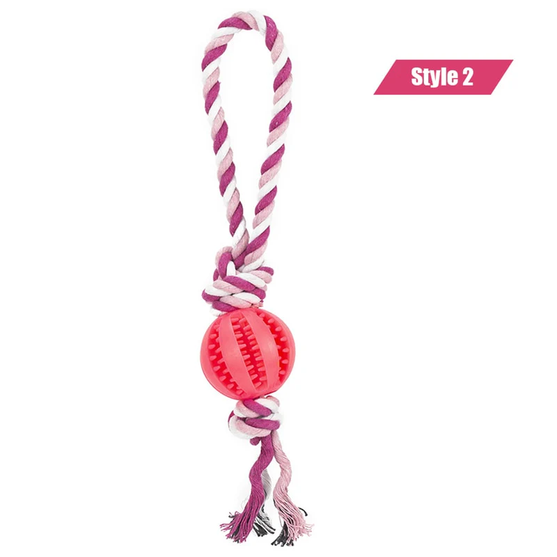 Dog Toys Treat Balls Interactive Hemp Rope Rubber Leaking Balls for Small Dogs Chewing Bite Resistant Toys Pet Tooth Cleaning - Image 7