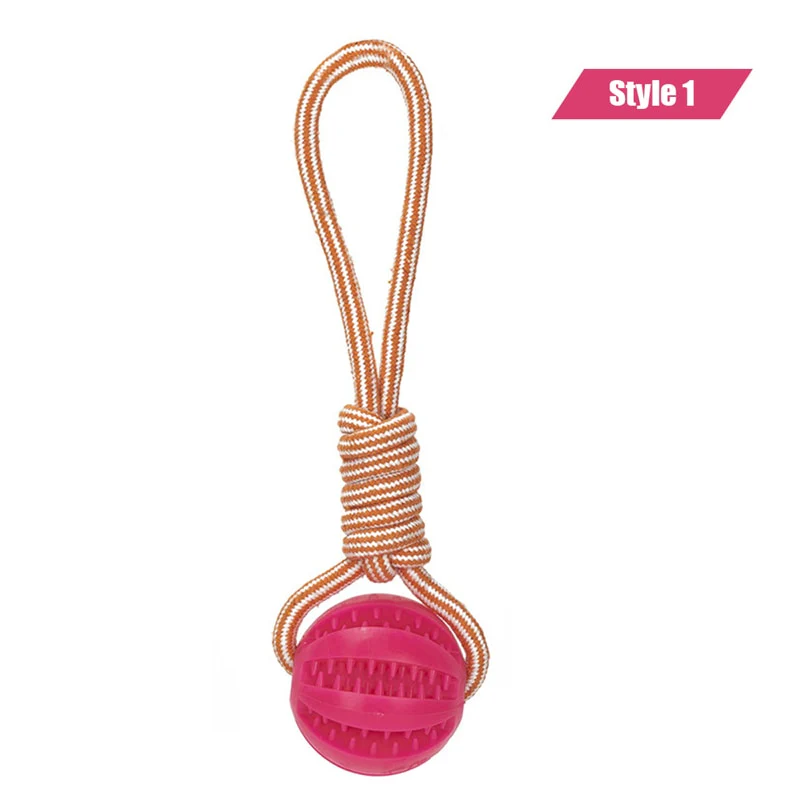 Dog Toys Treat Balls Interactive Hemp Rope Rubber Leaking Balls for Small Dogs Chewing Bite Resistant Toys Pet Tooth Cleaning - Image 8