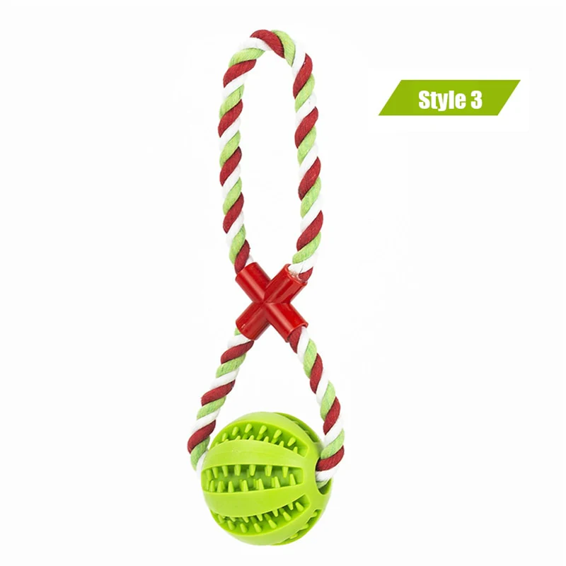 Dog Toys Treat Balls Interactive Hemp Rope Rubber Leaking Balls for Small Dogs Chewing Bite Resistant Toys Pet Tooth Cleaning - Image 9