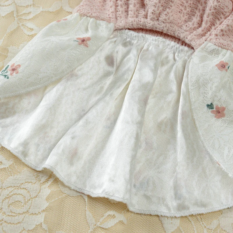 Dogs Clothing Dog Sweater Dress Dog Princess Dress Pet Small Costume Bow Cute Summer Floral Crew Neck Dress Pet Supplies - Image 17