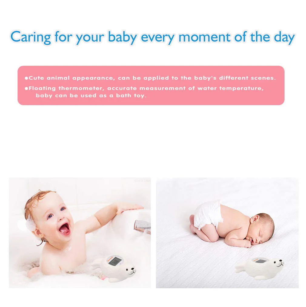 Doli Yearning Upgrade Baby Bath Thermometer Room Temperature| Water Thermometer|Kids' Bathroom Safety Products| Baby Bath(Seal Shape)℃/℉, LCD - Image 3