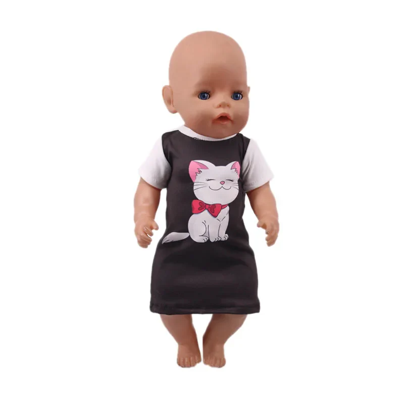 Doll Baby Clothes Kittys Kitten Cat Cartoon Dress Shoes Fit 18 Inch American&43cm Reborn New Born Baby Doll OG Girl`s Toy Doll - Image 13