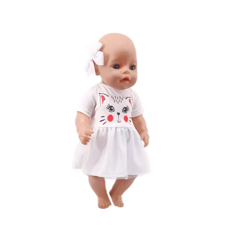 Doll Baby Clothes Kittys Kitten Cat Cartoon Dress Shoes Fit 18 Inch American&43cm Reborn New Born Baby Doll OG Girl`s Toy Doll - Image 24