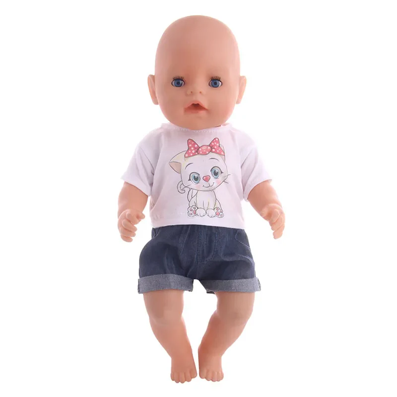 Doll Baby Clothes Kittys Kitten Cat Cartoon Dress Shoes Fit 18 Inch American&43cm Reborn New Born Baby Doll OG Girl`s Toy Doll - Image 6