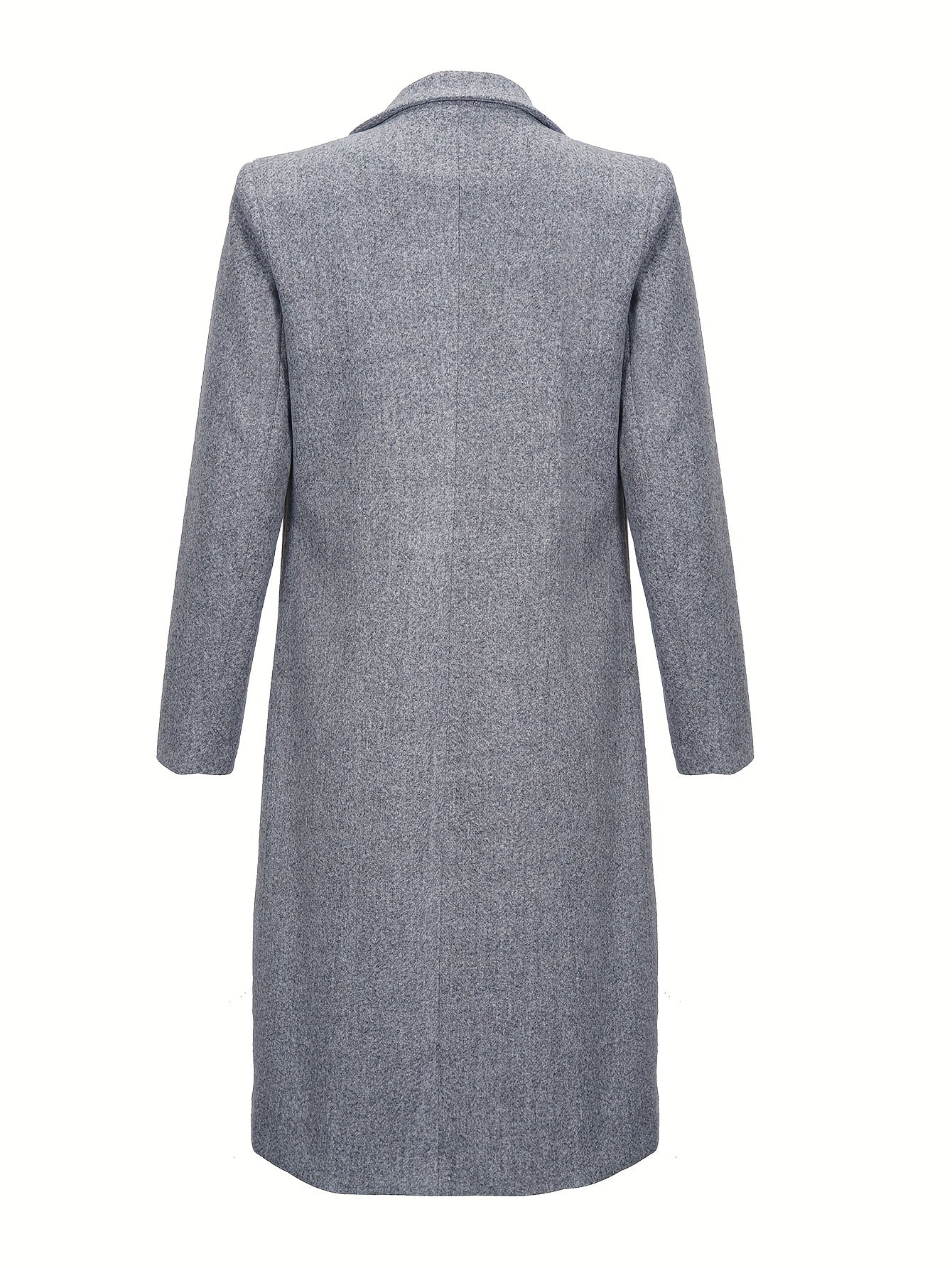 Double Breasted Simple Trench Coat, Casual Long Sleeve Outerwear, Women's Clothing - Image 5