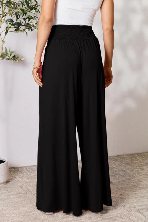 Double Take Full Size Smocked Wide Waistband Wide Leg Pants - Image 34