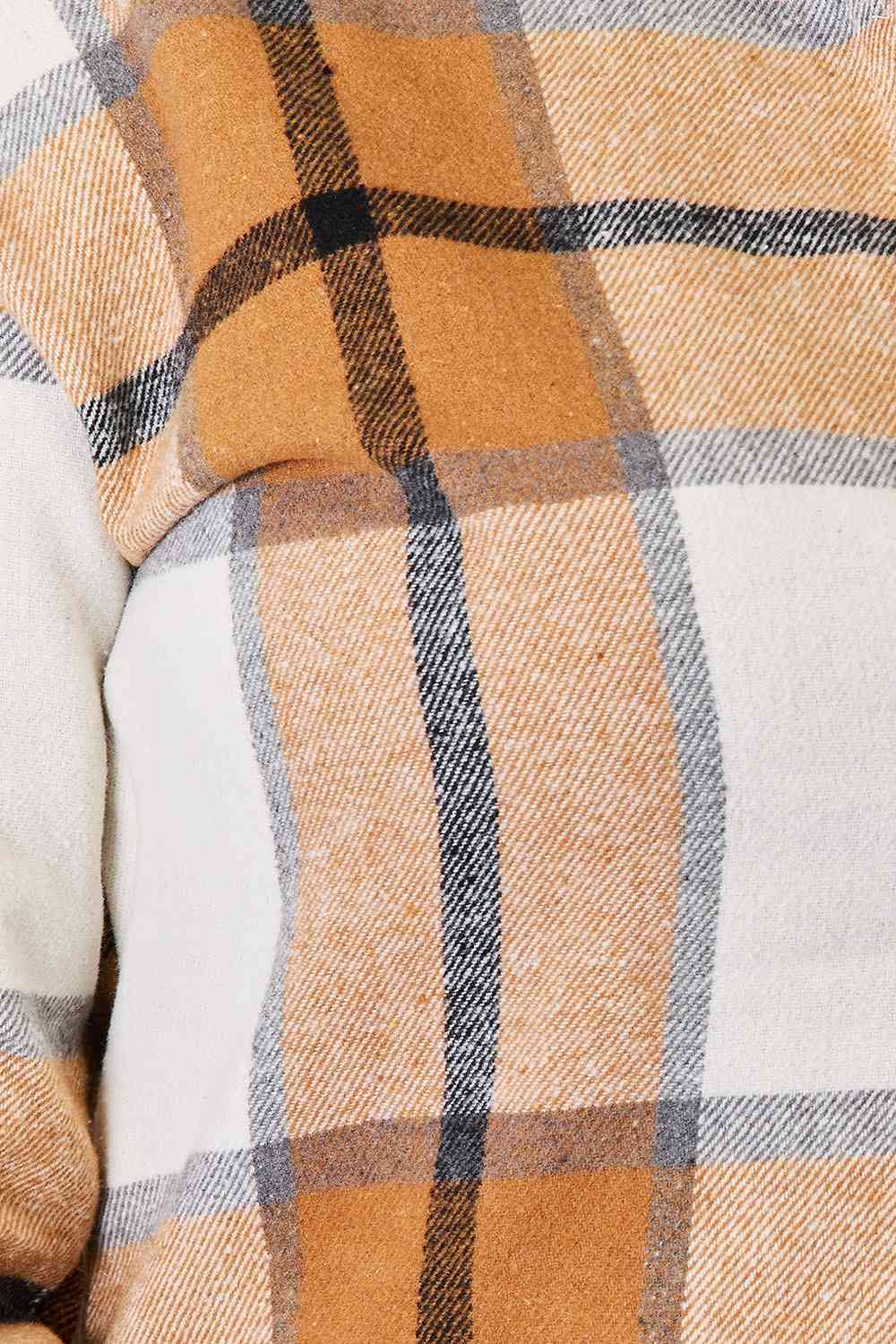 Double Take Plaid Print Dropped Shoulder Shirt - Image 5