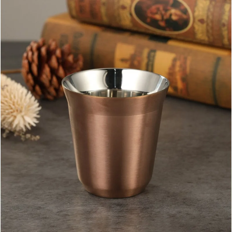 Double Wall Insulated Stainless Steel Espresso Cup Capsule Coffee Mug Metal Drinking Demitasse Cup For Home Indoor or Outdoor - Image 8