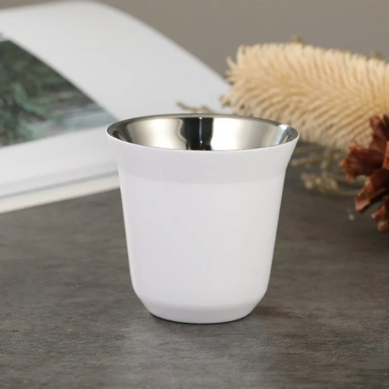 Double Wall Insulated Stainless Steel Espresso Cup Capsule Coffee Mug Metal Drinking Demitasse Cup For Home Indoor or Outdoor - Image 9